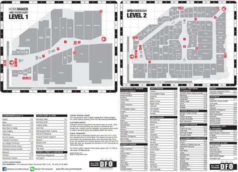 dfo homebush store directory.